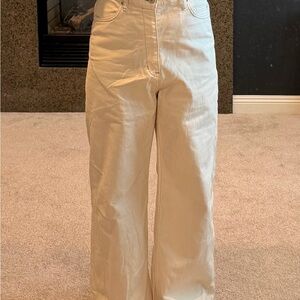 Betty Smith Cream Wide-Leg Jeans